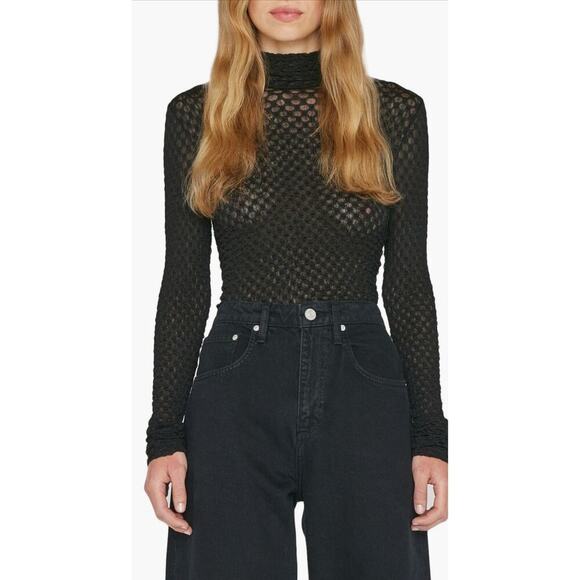 FRAME Tops - Frame Mesh turtleneck nwt black XS